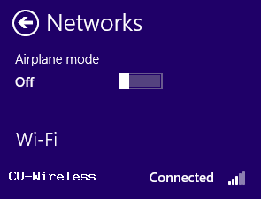 Sample image showing the wifi connected to the network