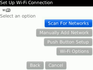 Select Scan for Networks option