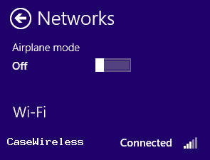 Sample image showing the wifi connected to the network