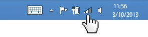 Sample image showing how to select the wifi icon