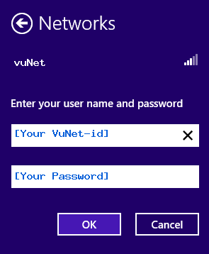 Sample image of the user name and password dialog